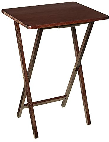 Unibos Indoor &Outdoor Tea Coffee Snacks Garden Camping TV Laptop Portable Folding Sturdy and Durable Rubber Wood Table (Espresso)