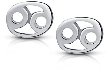 Amberta Damen Sternzeichen Ohrstecker aus 925 Sterling Silber: Krebs