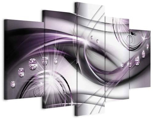 murando Acoustic Canvas Wall Art Abstract Diamond picture with acoustic | foam sound absorption print image Artwork 5 pcs room acoustics soundproofing