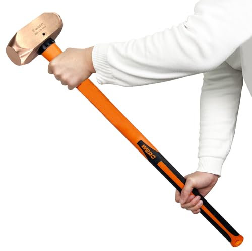 WEDO Fäustel,Kupferhammer,Vorschlaghammer mit Fiberglasstiel,2700g,Länge 700mm,Trockenbauhammer,Stemmhammer,Abbruchhammer Einsatz bei Präzisionsabbrucharbeiten