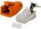 ODEDO Lot de 20 fiches à sertir CAT7, CAT6A RJ45 également pour câbles de pose 10 GBit AWG 22-24 PoE LAN RJ45 - Protection anti-torsion - Orange