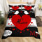 Mr Mrs Bettwaren & Bettwäsche Set, 220 x 240 cm, Couple His and Her Bettwäsche, Motiv: Love Men Women King and Queen Bettbezug, Room Decor, Rot, Schwarz, Weiß, Kreativ, Valentine Day Gift Collection