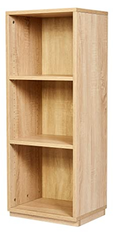 kundler home Regal, Wohnzimmerregal oder Bücherregal mit Rückwand 30 x 40 x 100 cm, höhenverstellbare Fachböden, ideal als Regal im Flur, einfacher Aufbau, Eiche hell Premiumdekor