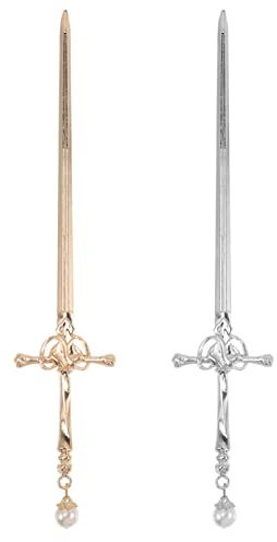 Luxshiny 2 Stücke Chinesische Haarstab Haarstäbchen Schwert Form Hair Stick Chinese Haarnadel Chinesisch Vintage Haar Sticks Retro Kopfschmuck Für Damen Mädchen Haarschmuck