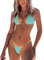 swimall Damen Triangel Tanga Bikini Set Sexy Brasilianischer Zweiteiliger Badeanzug Niedlich Badeanzug, Türkis, Blau, XL