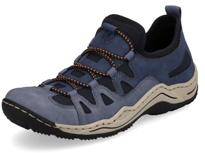 Rieker Damen Low-Top Sneaker L0546, Frauen Halbschuhe,lose Einlage,Sportschuhe,Freizeitschuhe,Turnschuhe,Laufschuhe,schnürer,blau (14),37 EU / 4 UK