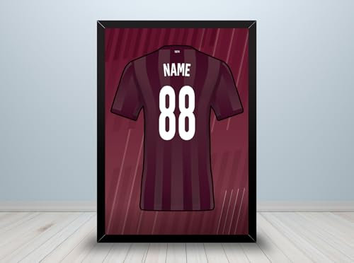 Hearts Fan Personalised A4 Print (unframed) Football Gift, Birthday Gift, Fan Print, Artwork, Team Kits