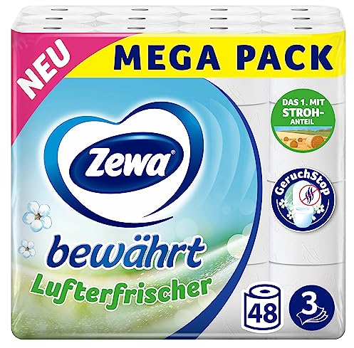 Zewa Bewährt Lot de 3 désodorisants, 3 x 16 rouleaux, 3 couches