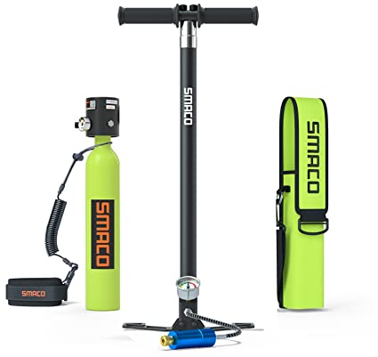 Bouteille de Plongée pour Les Débutants en Plongée 0.5L Mini Réservoir de Plongée Soutenir 6-10 Mins Respiration sous-Marine Mini Plongée Bouteille de Poney Convient Aux Débutants, Paquet B-Vert