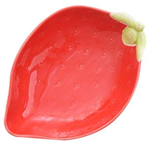 BOSUGE Chip Dish Dessert Plates Fruit Shaped Bowls Ceramic Strawberry Plate Bowl Dessert Bowl Porcelain Dried Fruit Serving Platter Candy Nut Bowl for Snacks Fruit Salad Kawaii Bowl Dessert Plates