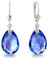 Schöner-SD 925 Silber Ohrringe Tropfen Kristall 16mm Saphir-Blau