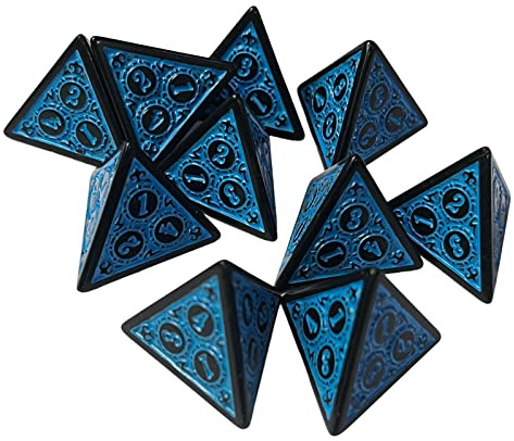 Ronyme 10 Stück Acryl-D4-Würfel, 4-seitige Spielwürfel, Kartenspiele, mehrseitige Würfel, Blau