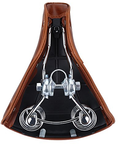 Bequemer Fahrradsattel aus PU-Leder - Universeller Sitz mit Federn und Nieten für optimalen Fahrkomfort - Ideal für City- und Trekkingräder