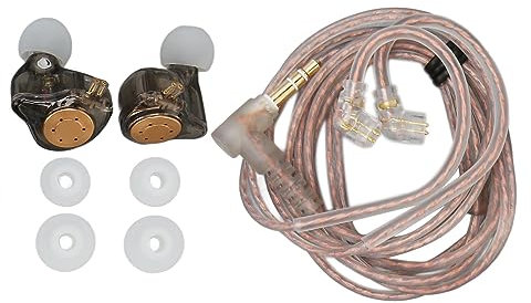 KZ EDX Pro 10mm DD Driver In-Ear HiFi Auriculares con Placa Frontal de Acero Inoxidable, Cable Desmontable Chapado en Oro de 2 Pines, Cable de Cobre Libre de Oxígeno (Negro