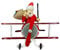 Kaladia Räuchermännchen/Räucherfigur aus Holz - Weihnachtsmann im Flugzeug - für Räucherkerzen Größe M - Größe: ca. 18 cm
