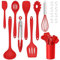 TEAMFAR Silikon Küchenhelfer Set, 17-teiliges Küchenutensilien Kochset mit Utensilienhalter, Antihaft Kochutensilien, Hitzebeständiger, Spülmaschinenfest, Giftfrei & Geruchsfrei, Rot