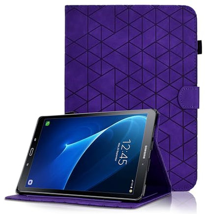 Funda para Samsung Galaxy Tab A6 10.1 Pulgadas 2016 (SM-T580/T585) Flip Cover de PU Cuero Protección Múlti Ángulos Soporte Case con Auto Reposo/Activación Protectora Carcasa, Morado