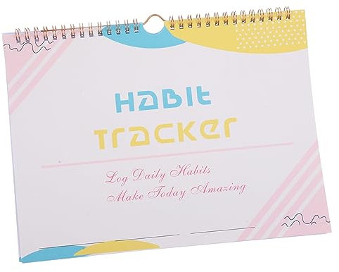 GOOHOCHY Kalender Stehende Gewohnheitstracker Datumsloser Planer Gewohnheitstagebuch Workout-Planer Gewohnheitstracker ohne Datum undatiert Tagesplaner Zieltagebuch Ziel-Tracker Notizbuch Großes
