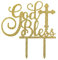 Topfunyy „God Bless“-Kuchenaufsatz aus glänzendem Gold, Acryl-Aufsatz für Taufe, Erstkommunion, Babyparty, Party-Dekoration