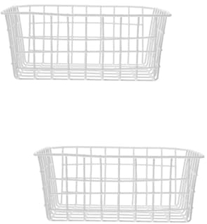 Cabilock 2 Piezas Cesta de Almacenamiento del congelador divisores de arcón congelador Cesta del congelador de Alambre de Hierro compartimientos de almacenaje refrigerador Vegetal envase