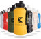 Khroom Gourde de sport 1,3L & 2,2L - Bouteille en acier inoxydable – Pour boissons gazeuses, étanche, lavable au lave-vaisselle, simple paroi, sans BPA | Bouteille Métallique | 2-Litres XXL Jaune