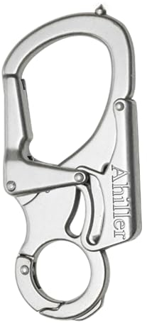 Ahiller Karabiner Schlüsselanhänger Karabinerhaken Clip, Doppelschloss entworfen - Wolfram Stahl Spike - 8cm Legierung Autos Schlüsselbund [Silber-1P]