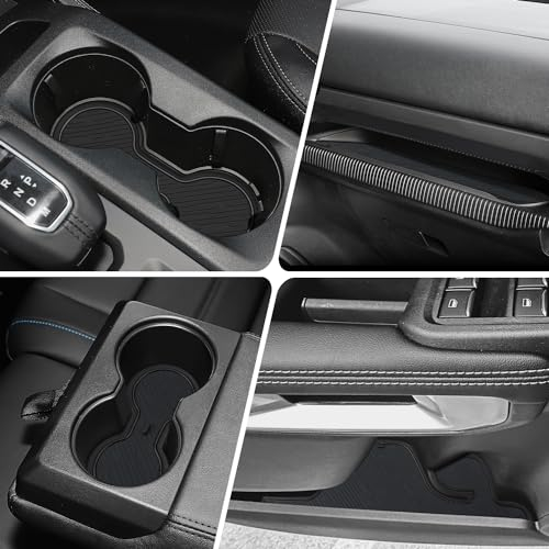 MARCHFA Anti-Staub Antirutschmatte für Ranger 2023 2024 2025 Gummimatten für Mittelkonsole Untersetzer 16 Pcs (Schwarz)