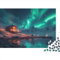 Ein Haus unter der Aurora Borealis 1000 Stück Holzpuzzles Generation Als Herausforderndes Schöne Landschaft Handgefertigte DIY-Anpassung Weihnachten Geschenke Familiendekorationen 1000pcs (75x50cm)