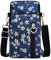 Narunii Petit Sac Téléphone Portable Femme,Sac de téléphone Portable,Bandoulière Portefeuille Poche,Crossbody Pochette Sacoche Running (Fleurs Ondulées)