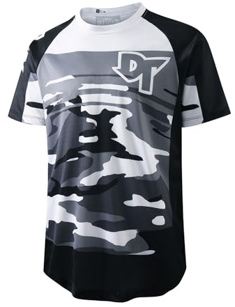 Dinint Herren Mountainbike T-Shirt, Motocross Kurzarm Ärmel Schnell Trocknen Top, MTB Atmungsaktiv Bequem Weich Feuchtigkeitstransport Radtrikot, Für MTB Rennrad/Multisport/Fitness XS-3XL