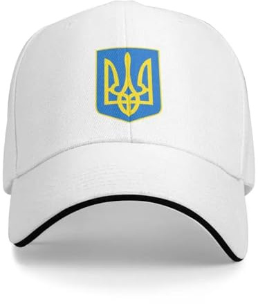 GONMFKM Persönlichkeit Outdoor Casual Cap - Personalisiertes Wappen Der Ukraine-Flagge Baseball Cap, Damen Herren Verstellbare Ukrainische Emblem Dreizack Papa Hut Frühling Sommer Sonnenkappen