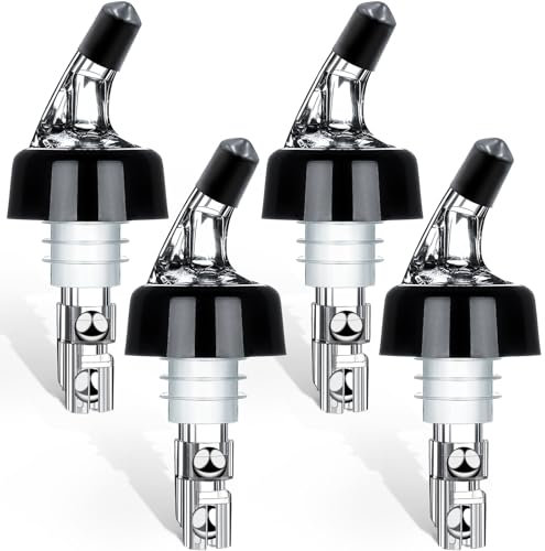 4 Stück 2 cl Dosier Flaschenausgießer, Dosierhilfe Bottle, Pourers Dispenser, Bar Portionierer, Pour Spouts Shot, Spirituosen dosierhilfe, Dosierhilfe Ausgiesser Für Wein, Schnaps, Cocktails,Kaffee, E