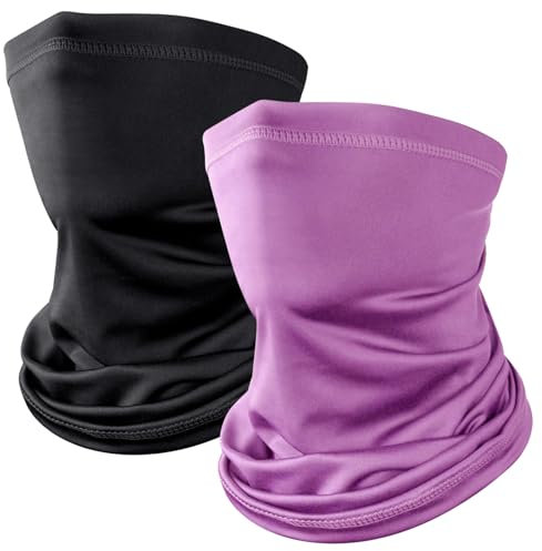 Kiiwah 2 Stück Multifunktionstuch Schlauchschal, Winddicht Bandanas Elastisch Sonnenschutz Loop Schal Neckwarmer Herren Halstuch für Winter Thermal Outdoor Radsport Ski Motorrad Laufen