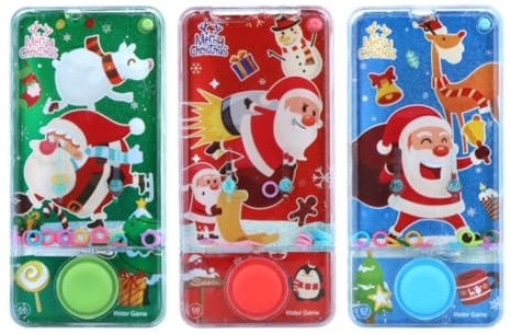LND Gifts - Set Of 3 Christmas Handheld Water Games, Fun and Friendly Designs Hand Held Games for Kids, Engaging Water Game, Exciting Water Games for Kids Handheld Retro Toys Children's Hand Held Toys