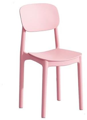 XINCHANG Chaise de salle à manger empilable en plastique de qualité supérieure avec dossier carré - Chaises de salle à manger empilables contemporaines et modernes en plastique moulé (rose)