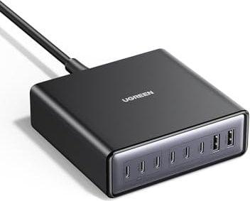 UGREEN 200W USB C Charger 8-Port GaN Desktop Charger Fast Charging Station Block PD 100W Laptop Charger Plug Support PPS Compatible with MacBook Pro/Air, iPhone Series, Galaxy Series, etc
