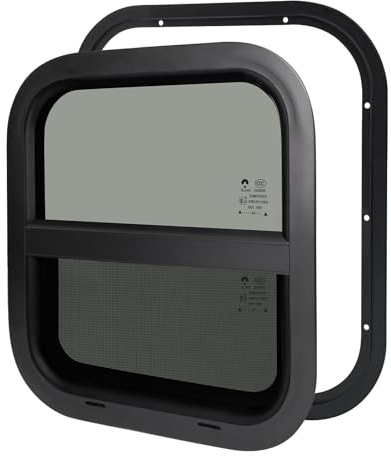 Finestra di ricambio per camper e rimorchio, 35,5 cm x 40,6 cm (larghezza x altezza), per rimorchi da carico, rimorchi utility, rimorchi da viaggio, camper, furgone cargo, camion, SUV, adatta a pareti