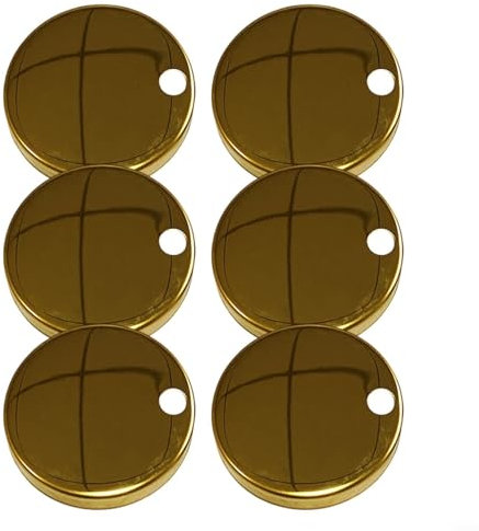 HOHOVYVY Toilet Seat Hinge Cover, Mounting Covers, 60 mm Diameter, Gold, Top Fix Toilet Seat Hinge Fixings Covers