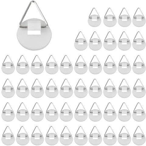 Adhesive Plates Hanger, 50 Adhesive Wall Hanger, Sticker Hook Without Nails for Bathroom, Kitchen, Plate Hangers, Material PP and Iron, Hanging Solution