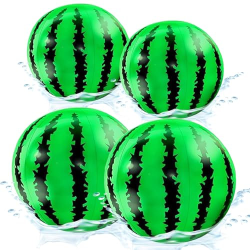 Pallone da Spiaggia Gonfiabile 4 Pezzi Palloni Gonfiabili Piscina Anguria Palla Gonfiabile Bambini Palla da Mare Gonfiabile Alla Frutta per l'estate Spiaggia Piscina Partito (4 Pezzi)