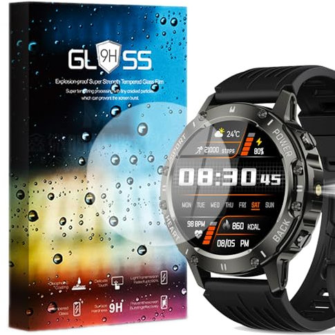 YQYQMZDP [3 Pièce Protector] 9H Protection Ecran en Verre Trempé Compatible pour TIMU Montre Connectée Homme Militaire 1.45 S81