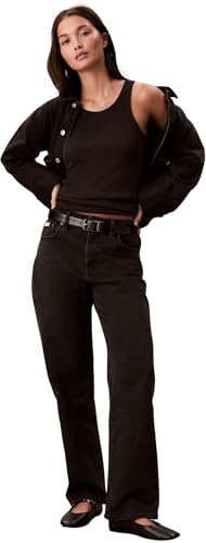 Calvin Klein Damen Jeans High Rise Straight Ck Essential Lv047b909g