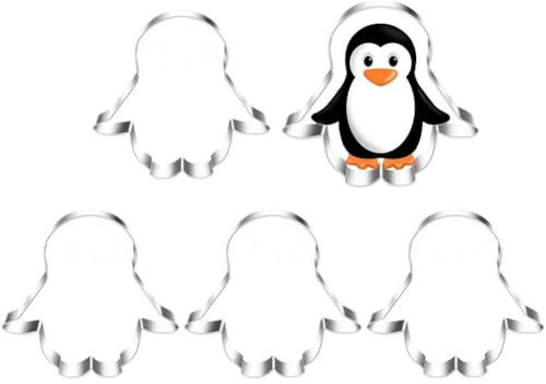 Lpitoy Ausstechformen-Set, 5-teilig, Pinguin-Form, Keksform Aus Edelstahl, Keksformen Für Geburtstag, Babyparty, Kuchen, Fondant, Keksdekorationen