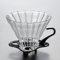 Wefenad V60 Cafetière en verre épais V60 avec couvercle personnalisable Grand entonnoir avec support en plastique noir