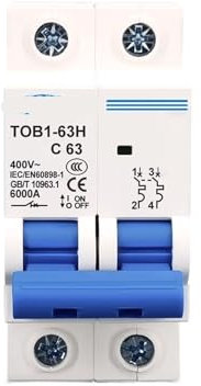 JEQGDLUI 2P 20A 400V~ 50HZ/60HZ Disjoncteur AC Disjoncteur de sécurité Type C(20A)