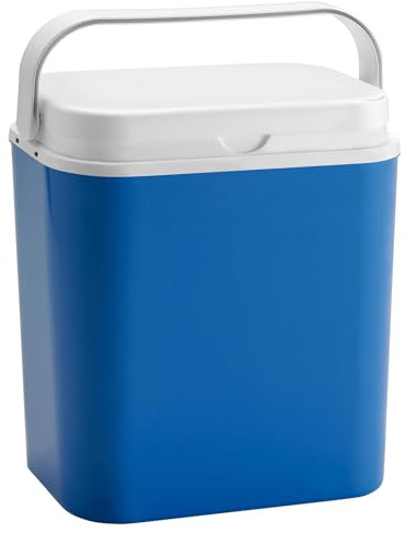 Harbour Housewares 18L Cool Box - Blue - 1x Small Insulated Camping Outdoor Picnic Portable Travel Car Ice Food Drinks Cooler Freezer Fridge Storage Coolbox Chest