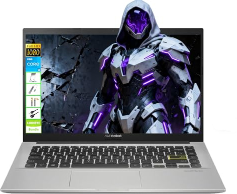 ASUS Vivobook 14 FHD Laptop, Intel 10th Gen i3, 4GB RAM, 128GB SSD, Lightweight & Reliable for Business, Students & Travelers, Ideal for Work, Study, Travel & Video Conferencing,Windows 11,LE Bundle