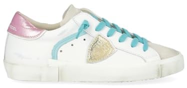 SNEAKERS Donna PHILIPPE MODEL PARIS PRLD VM05 - PARIS X VEAU METAL BLANC FUCSIA
