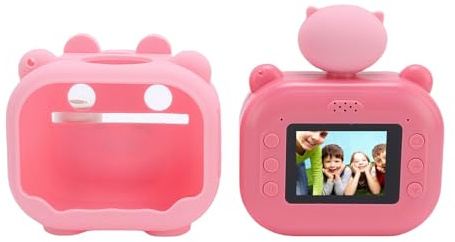 FAUOSWUK Appareil Photo Numérique HD 48 MP à Instantanée avec Objectif Rotatif pour Voyage, Thermique sans Encre pour Photographie Amusante, Appareil Photo Portable pour Selfies, écran Solaire,