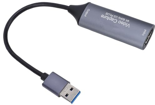 Cuifati 4K-HDMI-Videoaufnahmekarte, HDMI zu 1080P 60fps USB-A-Videoaufnahmekarte für Streaming, Gaming und TV-Aufzeichnung, Geringe Latenz, Kompatibel mit Wins, Linux, Android